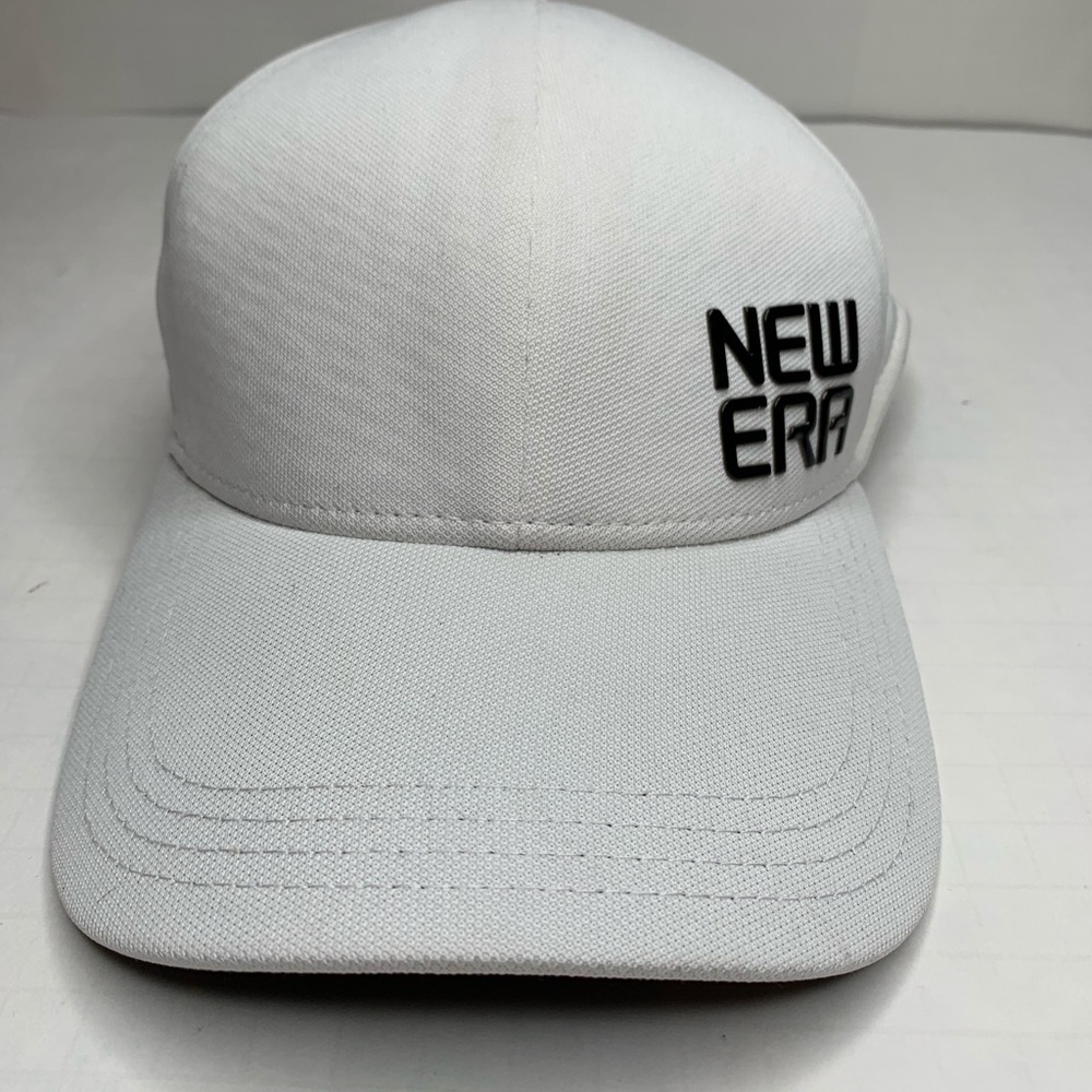 Vintage New Era Golf Fitted Hat White Cap Used